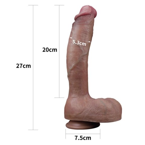 Dildo dwuwarstwowe Lovetoy platynowy silikon 27 cm Lovetoy