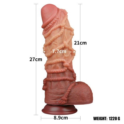 Dildo dwuwarstwowe Lovetoy silikon platynowy 26 cm Lovetoy