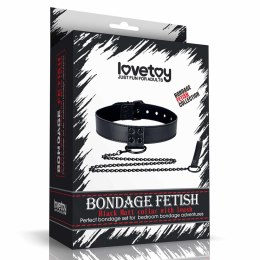 Obroża ze smyczą Lovetoy czarna matowa sztuczna skóra Lovetoy