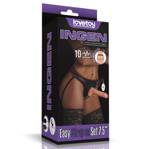 Strap on wibrujący Lovetoy TPE 7,5 cala Lovetoy
