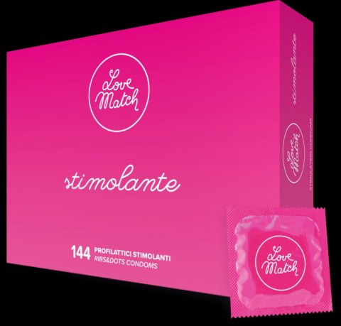 Prezerwatywy stymulujące pobudzające 144 sztuk Love Match