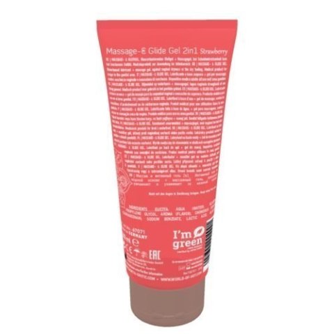 Żel masaż nawilżający lubrykant truskawka 200ml Hot