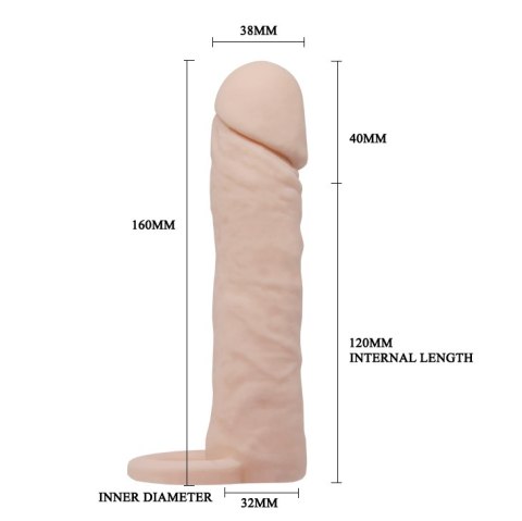 Realistyczna nakładka na penisa jądra przedłuża 16cm Pretty Love