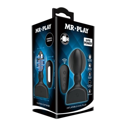 Korek analny duży sex plug pompowany wibrujący USB Mr. Play