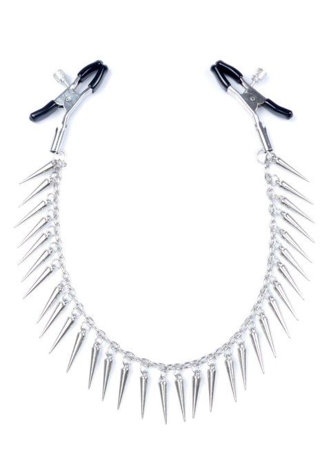 Zaciski na sutki łańcuszek z kolcami BDSM bondage Fetish Boss Series