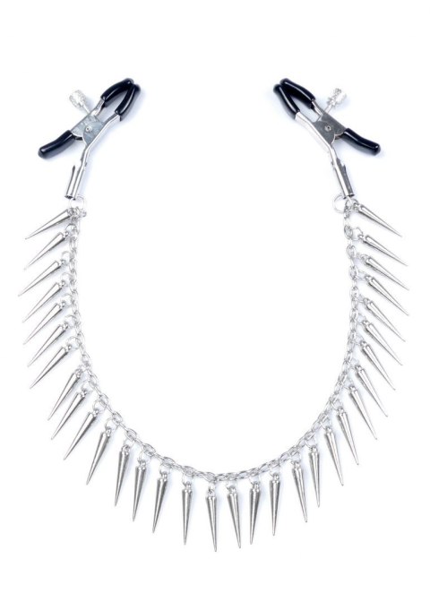 Zaciski na sutki łańcuszek z kolcami BDSM bondage Fetish Boss Series