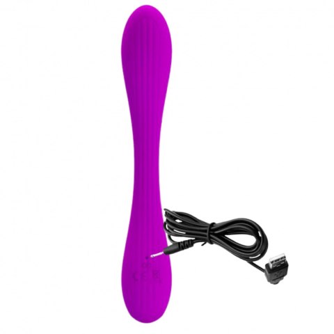 Wyginany zginany wibrator podwójny masażer 17cm fioletowy Pretty Love