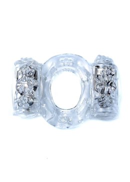 Pierścień erekcyjny na penisa podwójnie wibrujący przezroczysty Boss Series Easy-Love