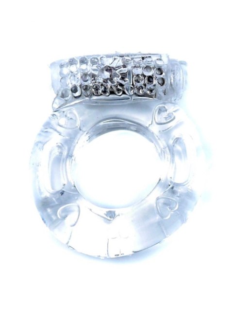 Wibrujący pierścień erekcyjny na penisa przezroczysty Boss Series Easy-Love