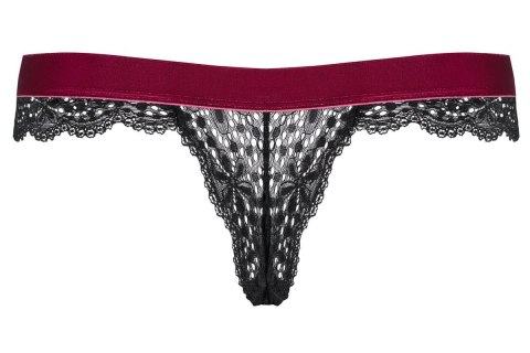 Koronkowe stringi majtki czarne bordo Rossita L/XL Obsessive