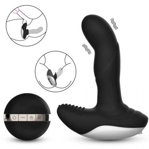 Wibrator-Silicone Massager USB 7 Function + Pulsator / Heating BLACK Boss Series Fox