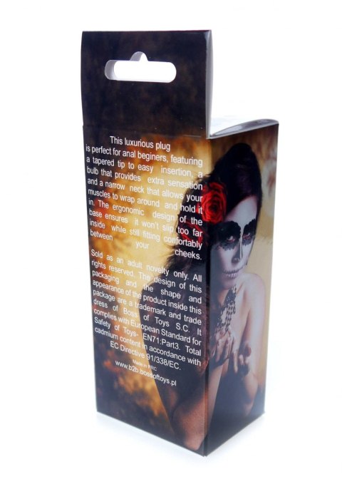 Korek analny ozdobny z kryształkiem metalowy 7cm zielony Boss Series HeavyFun