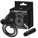Pierścień erekcyjny na penisa jądra z masażerem Pretty Love