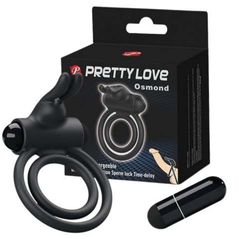 Pierścień erekcyjny na penisa jądra z masażerem Pretty Love