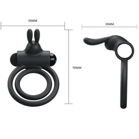 Pierścień erekcyjny na penisa jądra z masażerem Pretty Love