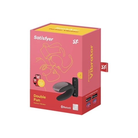 Wibrator dla par Satisfyer Double Fun aplikacja czarny Satisfyer