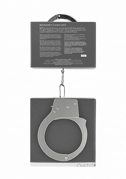 Kajdanki erotyczne metalowe klasyczne unisex BDSM Ouch!