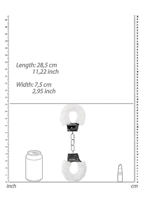 Kajdanki metalowe z futerkiem pluszem BDSM bondage Ouch!