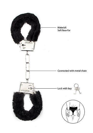 Kajdanki Furry Handcuffs - Black ShotsToys