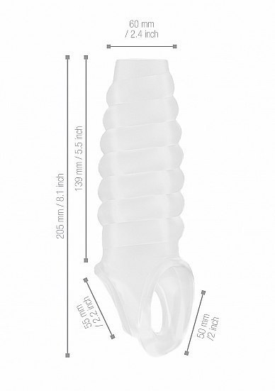 Nakładka na penisa z wypustkami powiększająca 20cm Sono