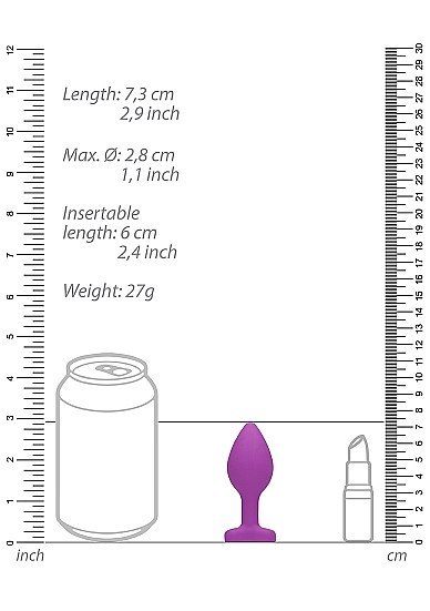 Diamond Heart Butt Plug - Regular - Purple Ouch!
