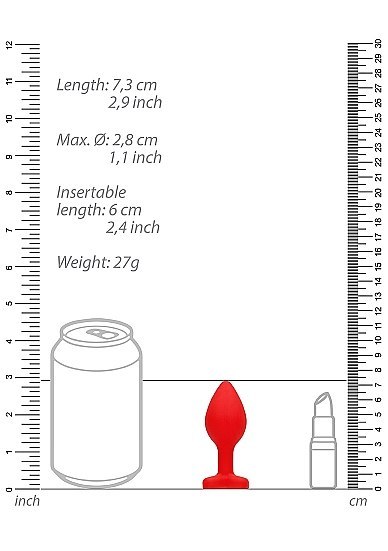 Diamond Heart Butt Plug - Regular - Red Ouch!