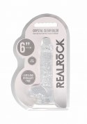 6" / 15 cm Realistic Dildo With Balls - Transparent RealRock