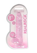 8" / 20 cm Realistic Dildo With Balls - Pink RealRock