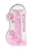 8" / 20 cm Realistic Dildo With Balls - Pink RealRock