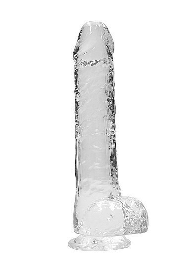 9" / 23 cm Realistic Dildo With Balls - Transparent RealRock