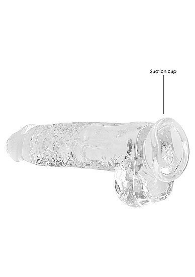 9" / 23 cm Realistic Dildo With Balls - Transparent RealRock