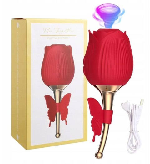 Masażer łechtaczki i sutków w kształcie róży Boss Series