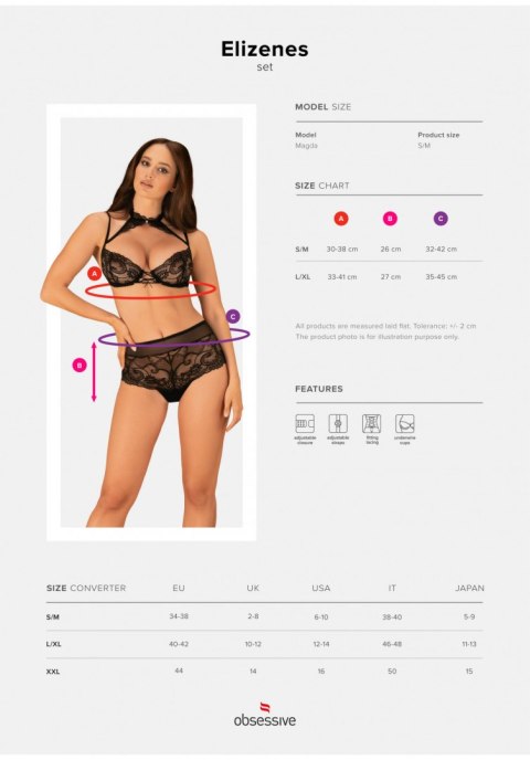 Biustonosz figi sex komplet Obsessive Elizenes L/XL Obsessive
