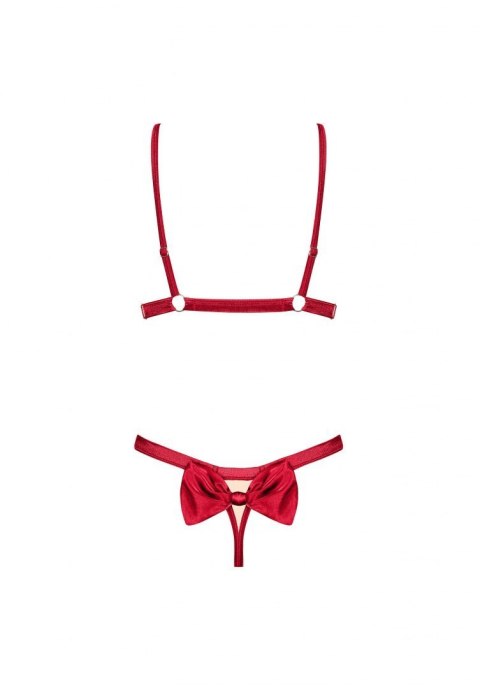 Komplet biustonosz stringi Obsessive Rubinesa L/XL Obsessive
