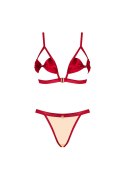 Komplet biustonosz stringi Obsessive Rubinesa S/M Obsessive