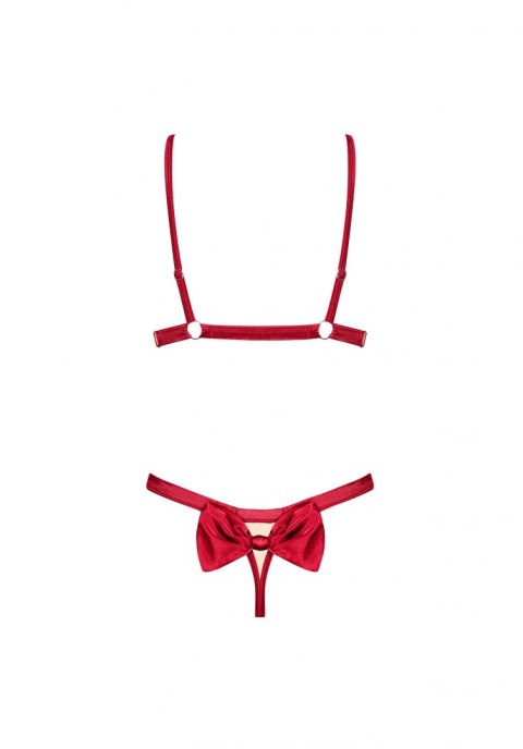 Komplet biustonosz stringi Obsessive Rubinesa S/M Obsessive