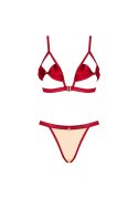 Komplet biustonosz stringi Obsessive Rubinesa S/M Obsessive