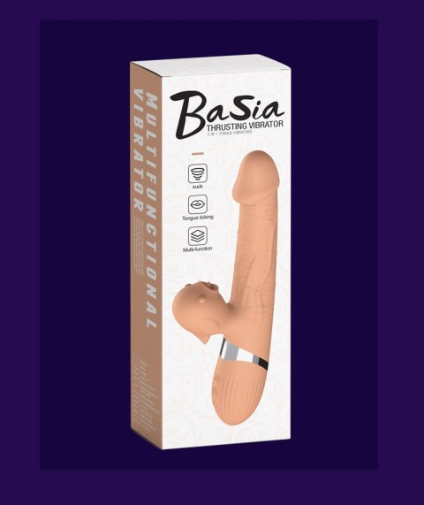 Wibrator-Basia Thtusting Vibrator 2 in 1 Tongue Vibrators USB Boss Series