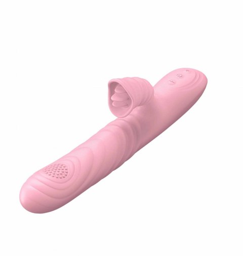 Wibrator posuwisty z sex masażerem 20 trybów 23cm cielisty Boss Series