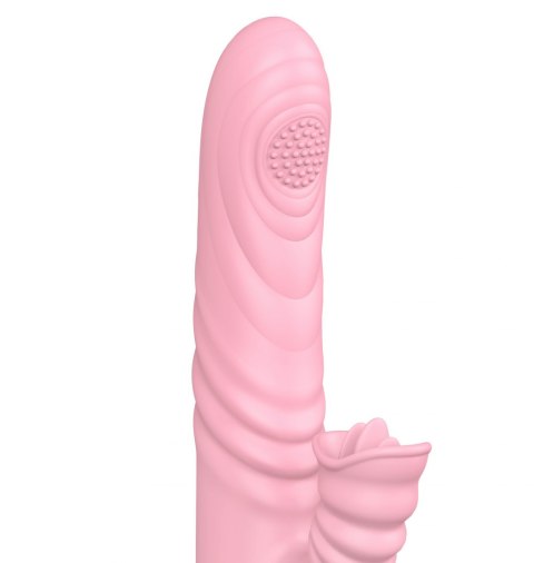 Wibrator posuwisty z sex masażerem 20 trybów 23cm cielisty Boss Series