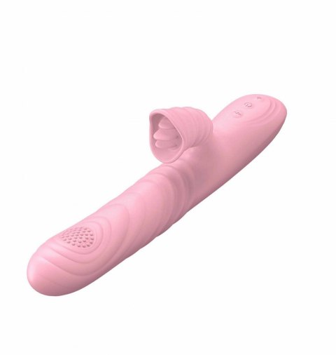 Wibrator posuwisty z sex masażerem 20 trybów 23cm cielisty Boss Series