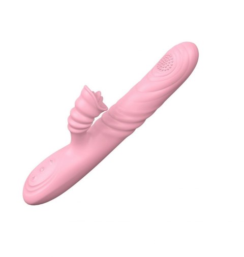Wibrator posuwisty z sex masażerem 20 trybów 23cm cielisty Boss Series