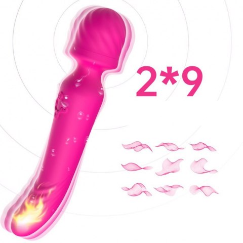 Masażer łechtaczki podgrzewany różdżka 22 cm 9 trybów różowy Boss Series Joy