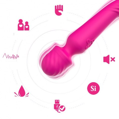 Masażer łechtaczki podgrzewany różdżka 22 cm 9 trybów różowy Boss Series Joy