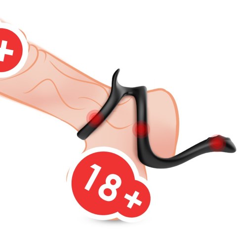 Pierścień na penisa podwójny z masażerem krocza Boss Series Joy