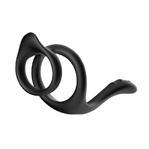 Pierścień na penisa podwójny z masażerem krocza Boss Series Joy