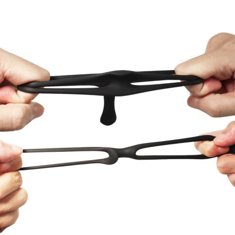 Pierścień na penisa podwójny z masażerem krocza Boss Series Joy