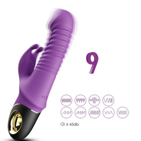 Wibrator króliczek pulsacyjny rotacja 9 trybów 19 cm fioletowy Boss Series Joy