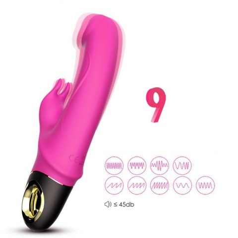 Wibrator królik z masażerem łechtaczki 22 cm 9 trybów różowy Boss Series Joy