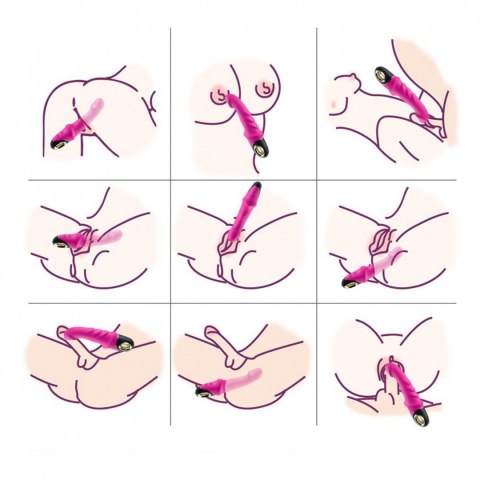 Wibrator do punktu G sex masażer 9 trybów 22 cm różowy Boss Series Joy